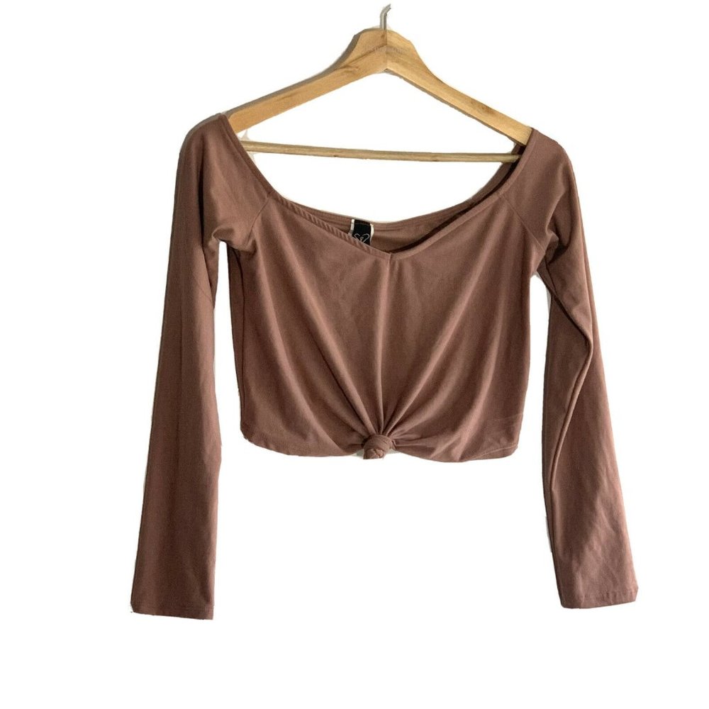 Windsor Mauve Long Sleeve Crop Top-Medium